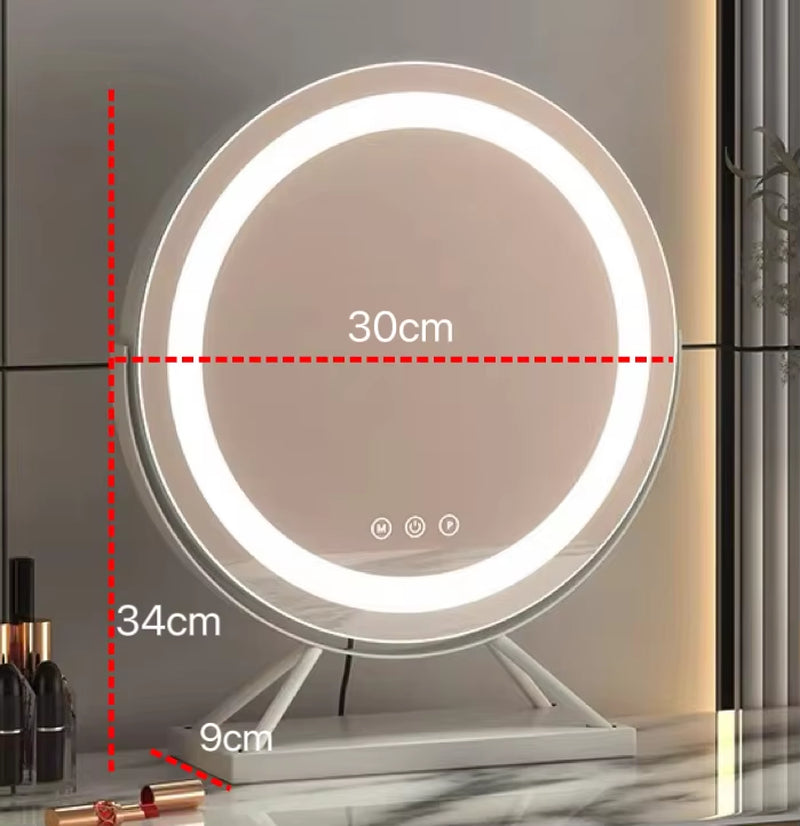 Lighted Vanity Makeup Mirror with Lights 3 Color Lighting Modes with 15X Magnification Mirror Smart Touch Control 360°Rotation